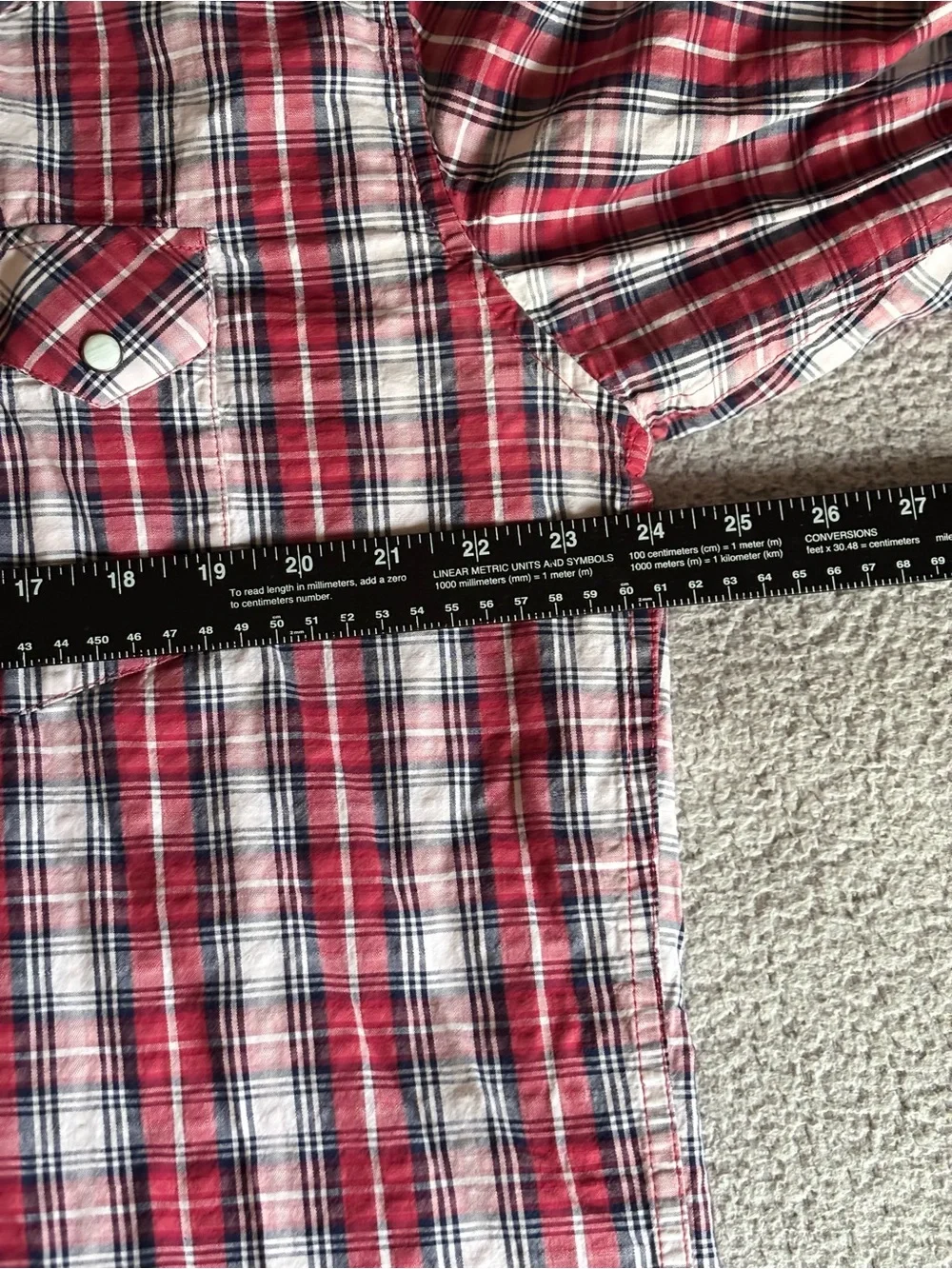 Red Ranch Long Sleeve Plaid Pearl Snap Western Shirt XL